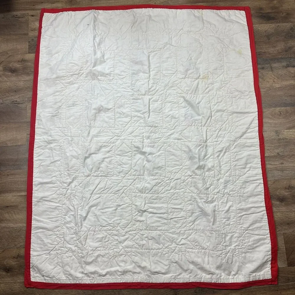 HANDMADE‎ QUILT CHILDREN BEARS FLORAL APPLES PATCHWORK 37x46
